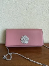 Michael Kors Bellamie Large East West Leather Clutch Rose