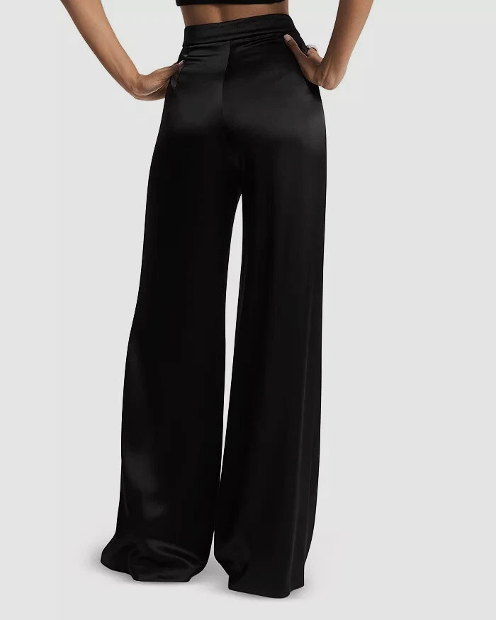 $225 Michael Kors Women's Black Wide Leg Pants Size 6