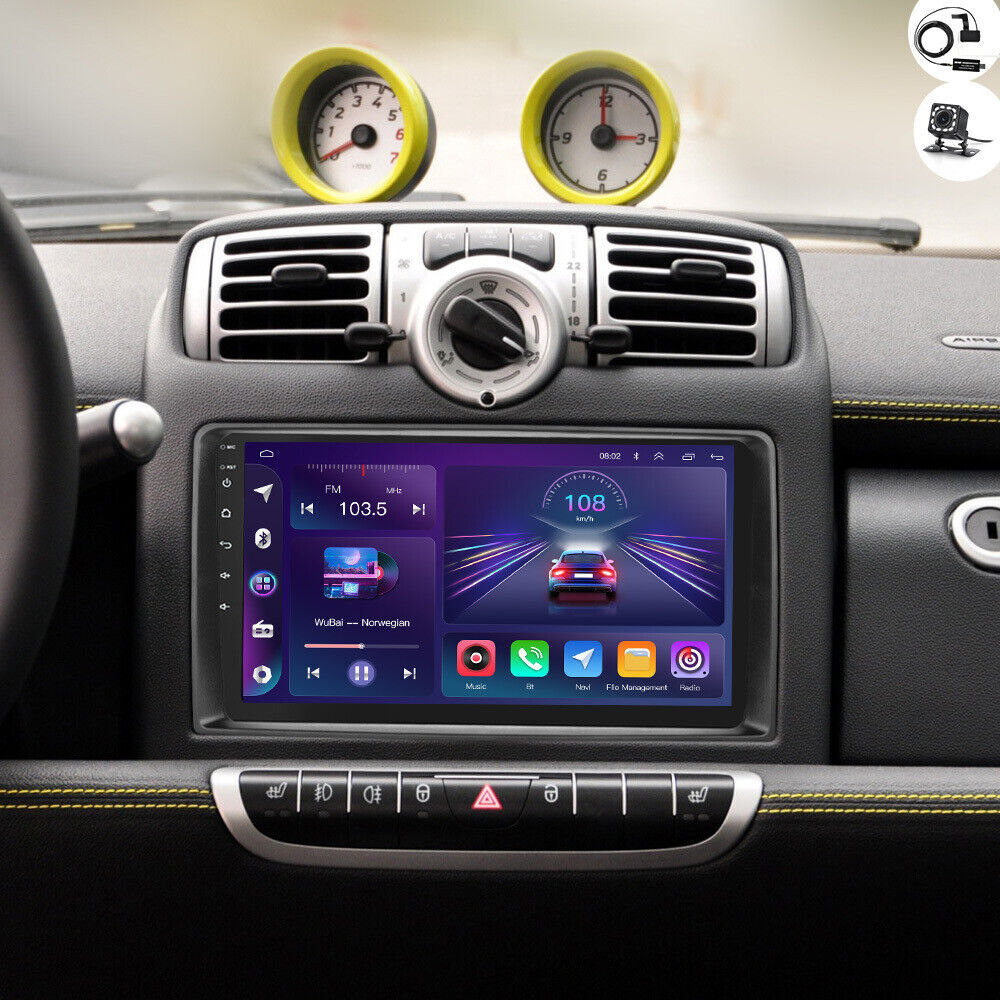 Autoradio Android 13 Con CarPlay Wireless Per Smart Fortwo 451 2005-2010 - Schermo 9", 4+64GB, Telecamera Posteriore