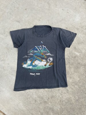 Vintage Asia 1982 Tour Prog Rock Band T Shirt European Tour Tee
