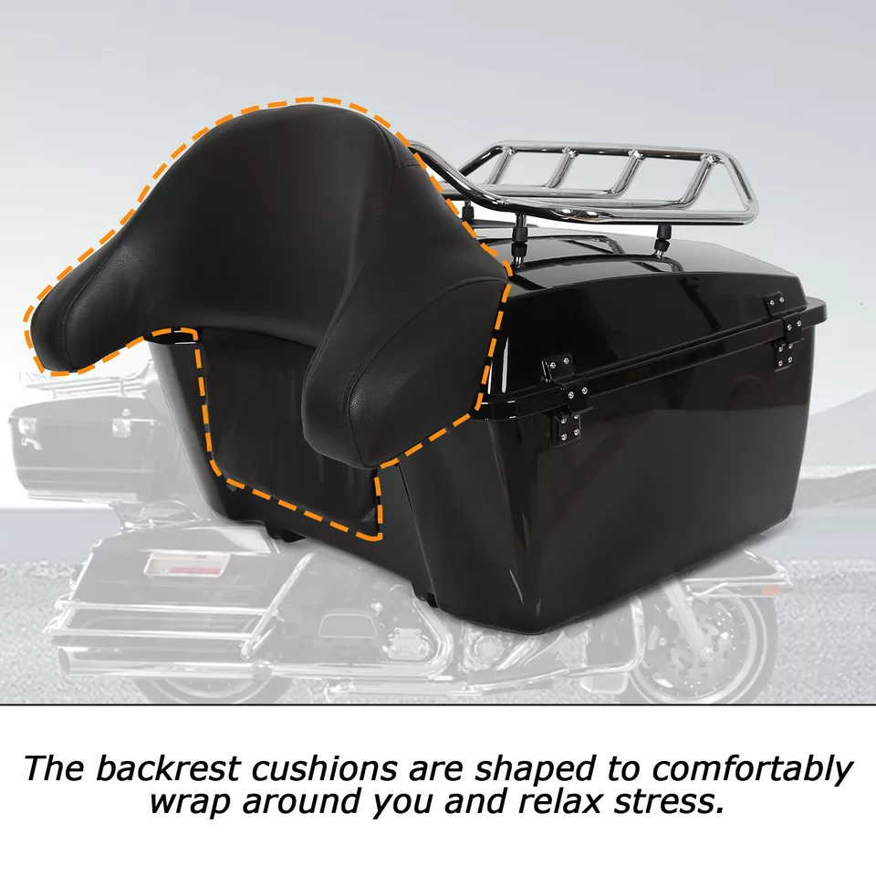 King Pack Luggage Trunk Backrest Rack For Harley Touring Road King Glide 97-13 - Image 2 of 4