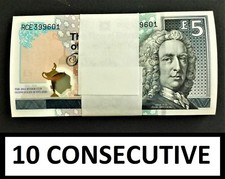 Scotland 10 CONSECUTIVE 5 Pounds 2014 Polymer COMMEMORATIVE - RYDER CUP GEM UNC