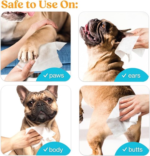 200ct Unscented Hypoallergenic Pet Wipes for Paws, Ears, Fur & More - Picture 3 of 7
