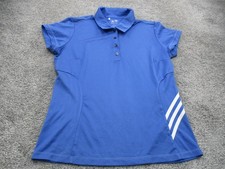 Adidas Golf Clima Cool Polo Top/Shirt Large Short Sleeve Collared Blue