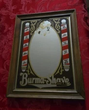 BURMA SHAVE Shaving Mirror Advertising Wood Frame 11"x13"
