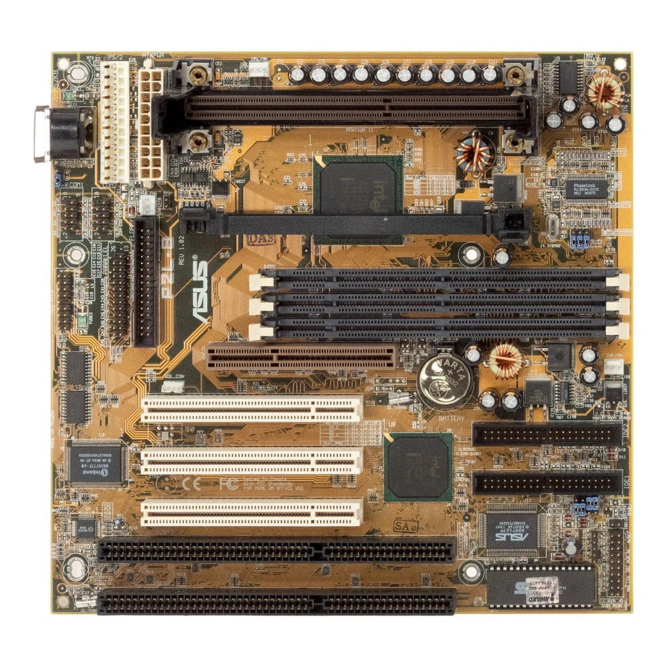 Motherboard ASUS P2L-B Slot 1 Sdram AGP PCI Isa Baby At - Image 2 of 3