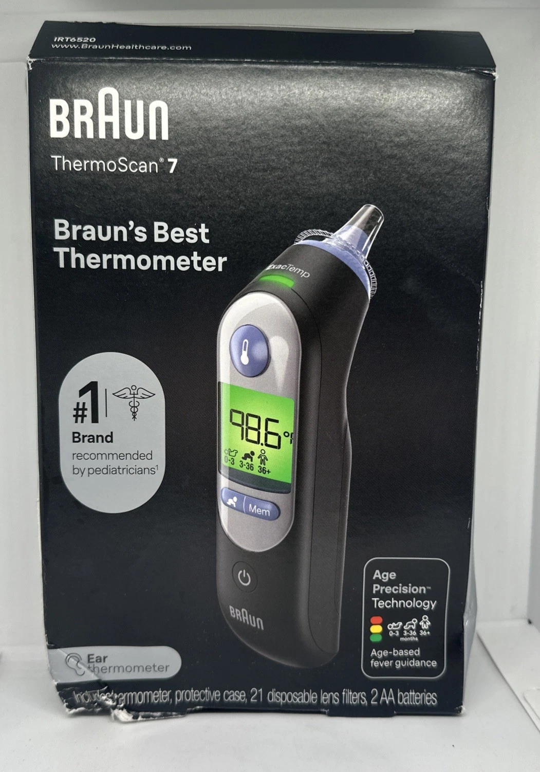 Braun ThermoScan 7 Digital Ear Thermometer, Age-Adjusted Fever Guidance, baby
Opens in a new window