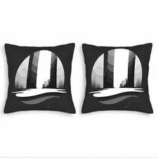 Set of 2 Throw Pillow Covers 18x18in -Abstract Wavy Pattern Design for Couch Bed