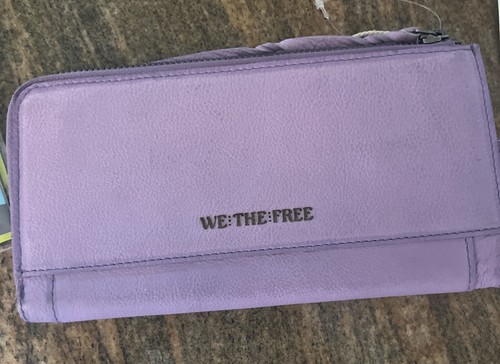 Free People Emerson Leather Zip Wallet Lavender NWT LIMITED RELEASE