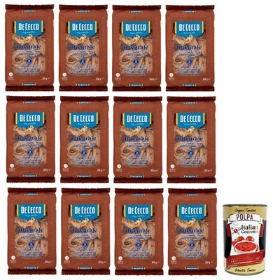 12x Pasta De Cecco Integrale Tagliatelle, Vollkornnudeln N.203 250g+Polpa 400g