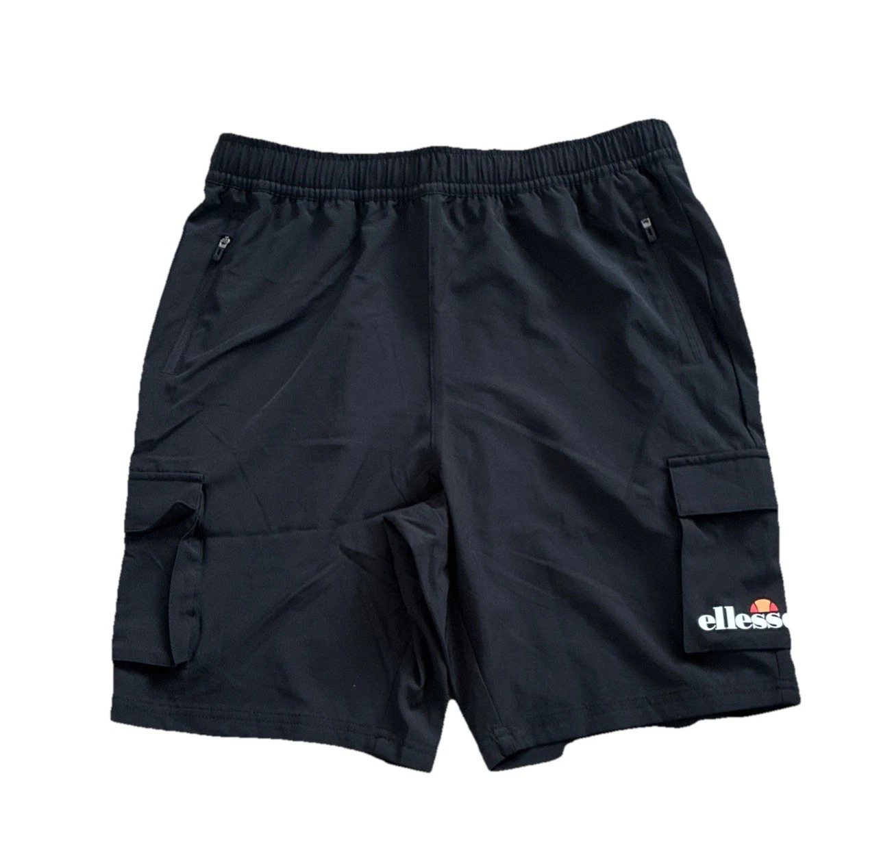 Ellesse Men’s Cafaro 2 Cargo Shorts Black Size Medium Elasticated Waist