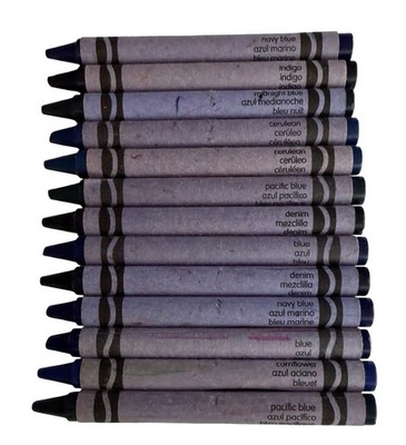 Vintage Crayola Blue Crayon Lot Of 13 Cerulean Pacific Denim Navy Indigo Bulk