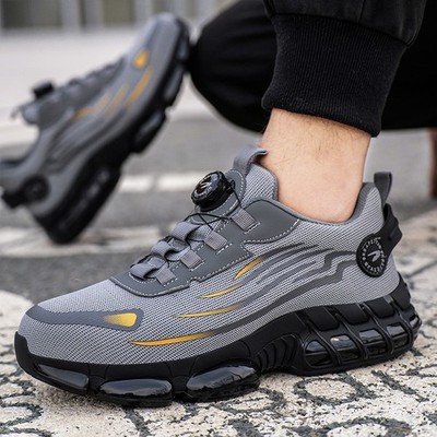 Comfort Breathable Steel Toe Cap Safety Shoes for Men【jcs】 Rotating Button Work 