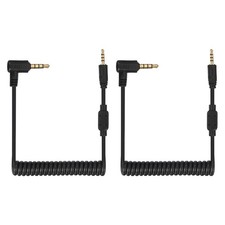 2Pcs 3mm to Male Flash PC Sync Cable with Screw Lock 2.5mm 3P to 2.5mm 4P 