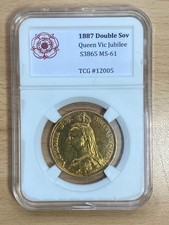 Queen Victoria 1887 Jubilee Double Sov. High Grade MS-61