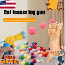 Cat Toy Ball Launcher Interactive Plush Balls Kitten Indoor Training Exercise