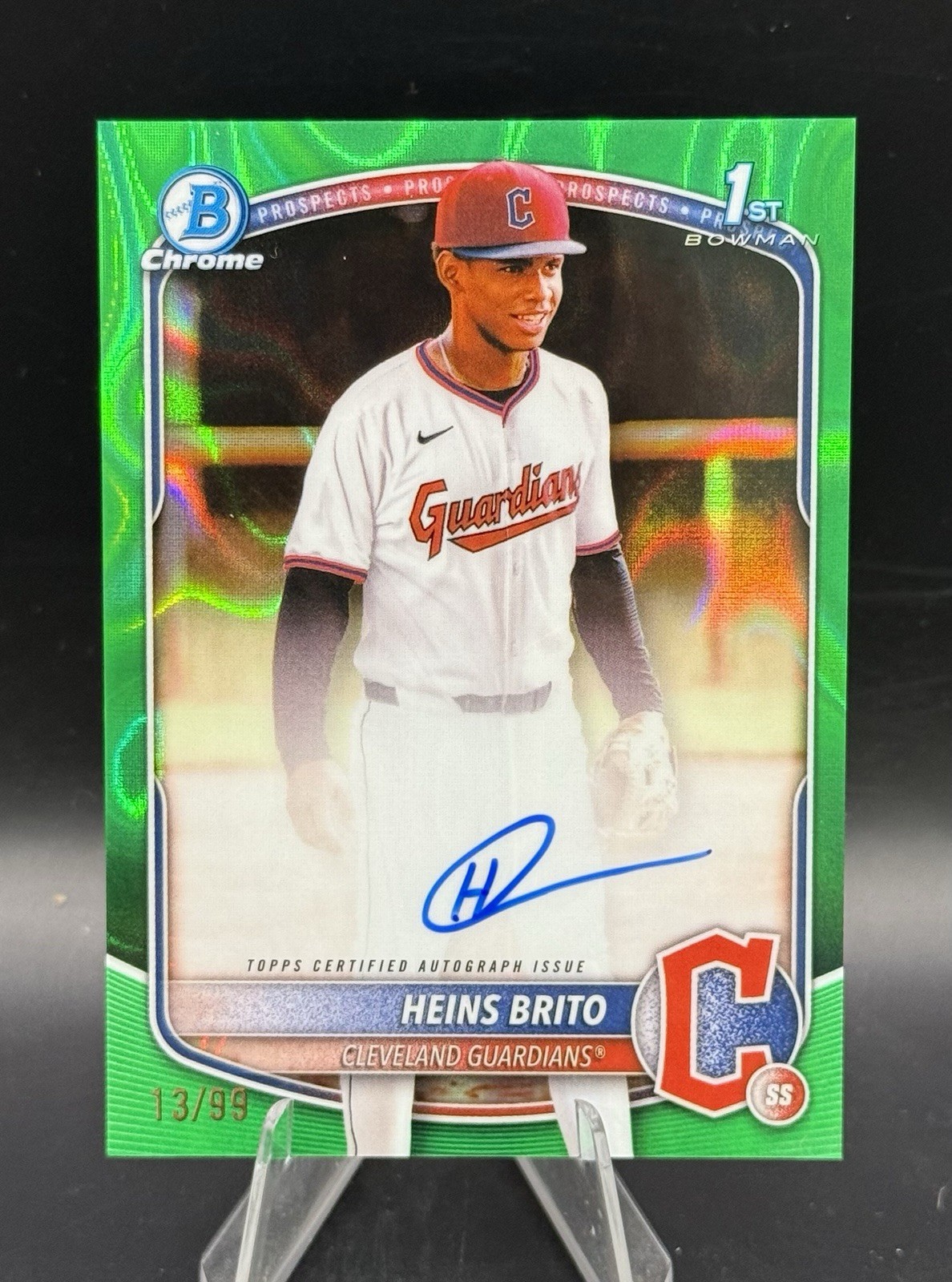 Heins Brito 2025 1st Bowman Chrome AUTO GREEN Lava REFRACTOR /99 Guardians