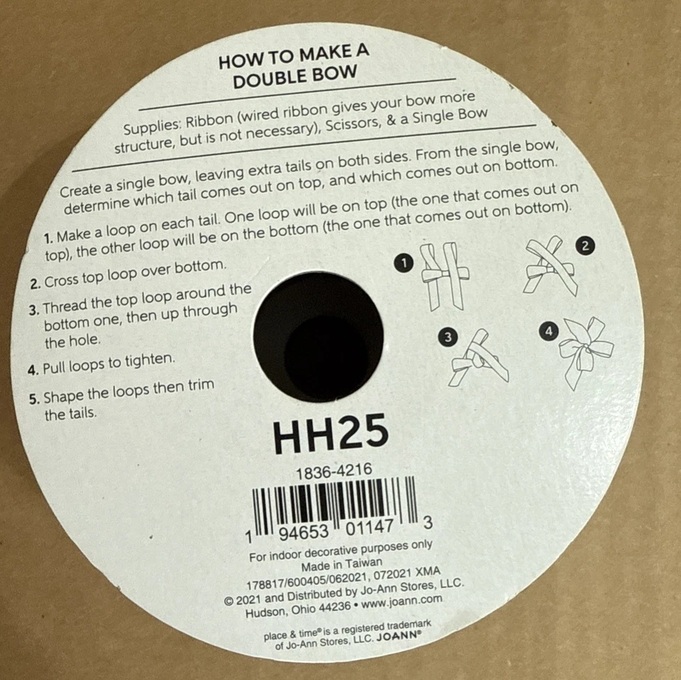 Joann Fabric Wire Edge 2.5” x 8.3 Yd Mushroom Red Grey Painted Folk Art Hippie - Image 2 of 4