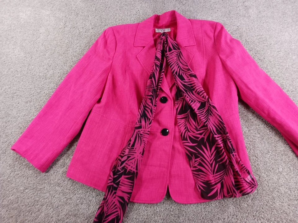 Chaqueta Le Suit 18W Mujer Rosa 2 Botones con Corbata Forrada Foto 2 de 4
