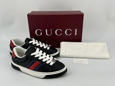 New Genuine GUCCI Men's Sneakers ACE WEB Leather -791394 -Size-UK-7 /EU-41 /US-8.