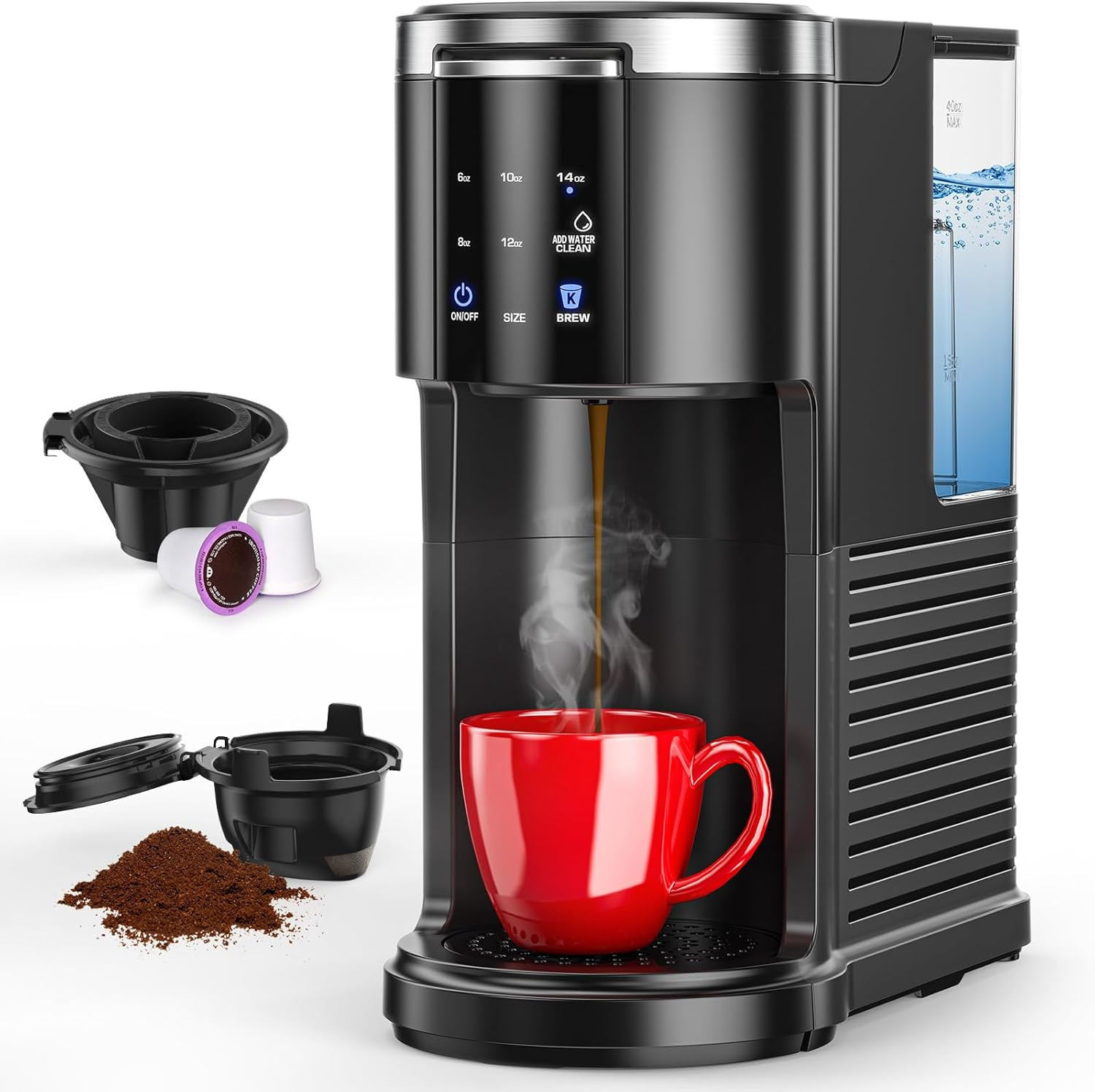 Commercial Single Serve Coffee Maker, K Cup Coffee Brewer for Capsule and Ground