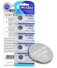 CR1225 Lithium Batteries 5 Count PKCELL Battery Button Thermometer 5-Year Shelf