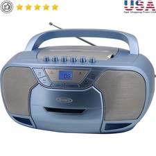 Portable Stereo CD and Cassette Player/Recorder with AM/FM Radio and Bluetooth