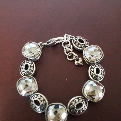 Brighton Venus Rising Link Bracelet Clear Crystal Silver Tone