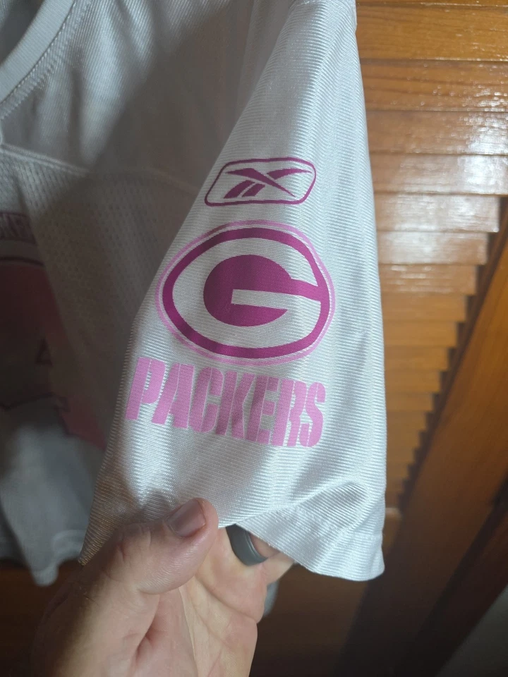 Camiseta deportiva Reebok rosa Brett Favre #4 Green Bay Packers para mujer talla 2XL XXL Foto 3 de 4
