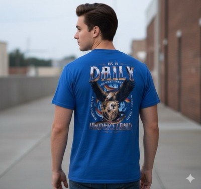 Gildan Heavy Cotton XL Blue Eagle Graphic T-Shirt  As A Daily I Do What I Want  