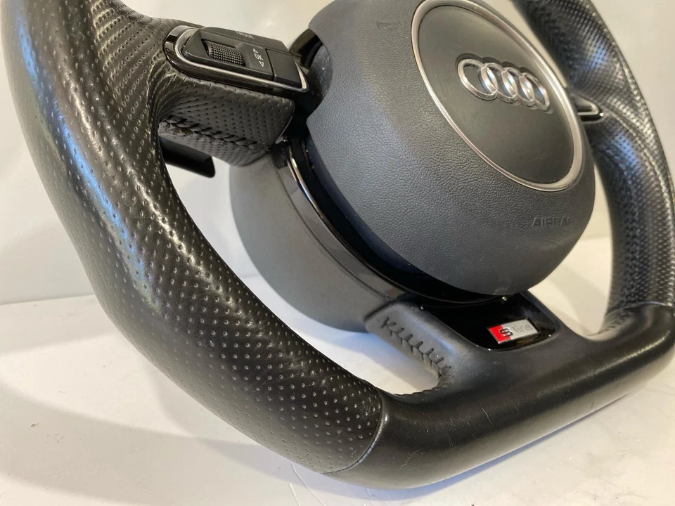 2013-2017 Audi Q5 S-line Perforated Flat Bottom Steering Wheel & Air Bag (TL) Foto 4 de 4