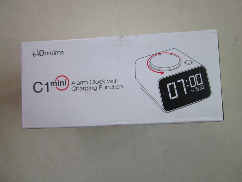 Mini Reloj Despertador Homtime C1 con Función de Carga y Puertos USB Nuevo Foto 3 de 4