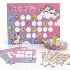 Fun Potty Training Chart with Stickers for Girls Motivating Unicorn Rewards ...