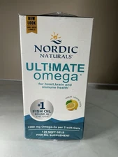 Nordic Naturals Ultimate Omega Lemon 1280mg Softgels - 120 Count Exp 03/2027