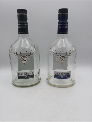 DALMORE 15 & 18 years Scotch Whiskey Empty 750ml Bottles & Stoppers