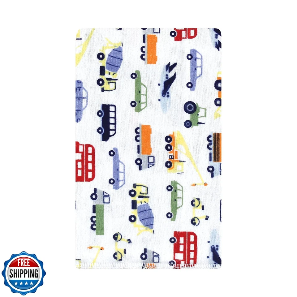 Paños eructos de franela para bebé Luvable Friends Hudson 10 unidades, aventura en vehículo Foto 2 de 2