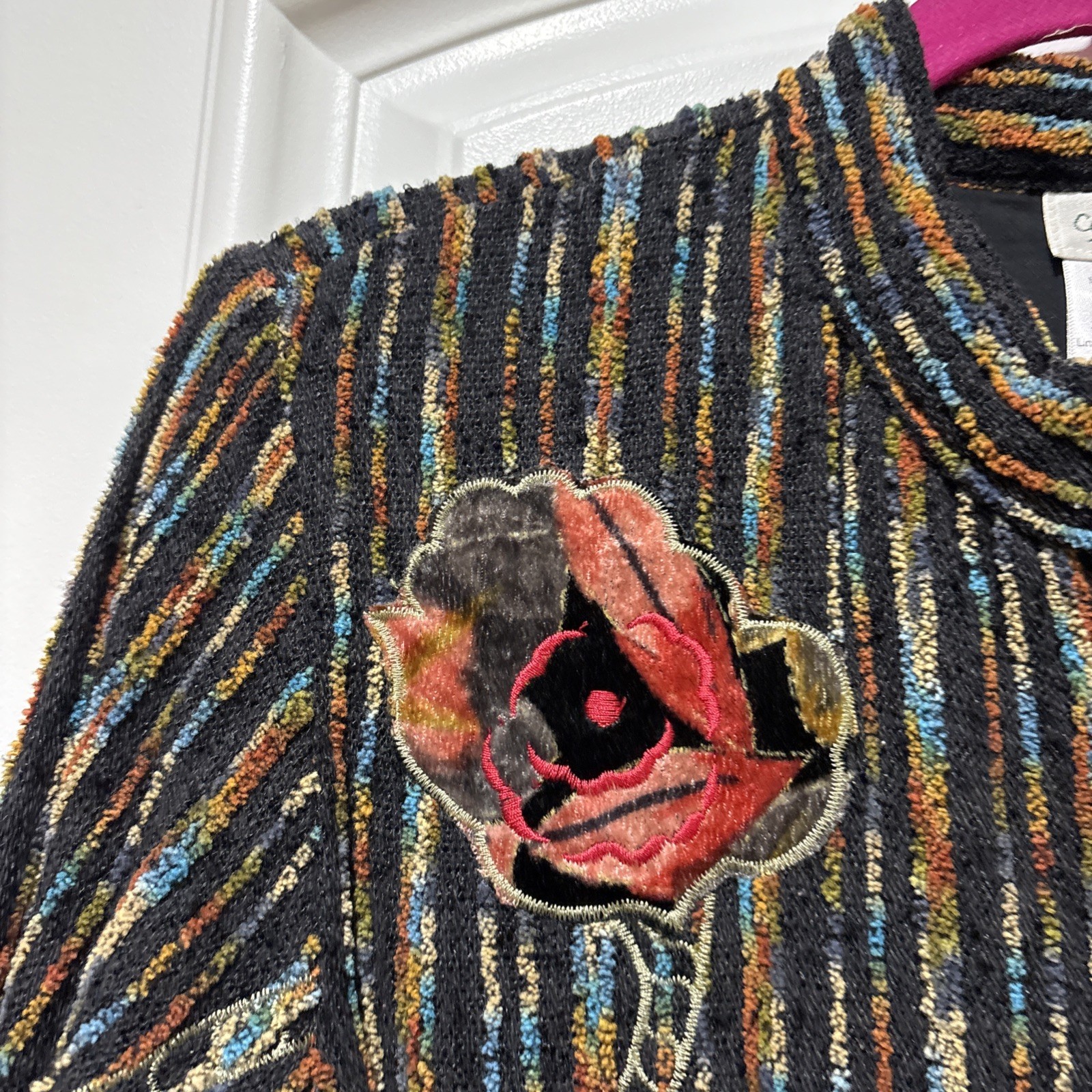 Coldwater Creek Jacket Multicolor Embroidered Boh… - image 8