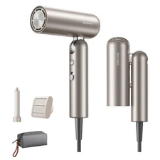 Pocket Hair Dryer - Ultra Lightweight Blow Dryer with 2 Styling Attachments, ...