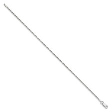Sterling Silver Rope Chain Anklet, 1.7 mm