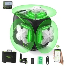  Laser Level, Self Leveling 12 Lines Cross Line Huepar 3 x 360 Laser Level