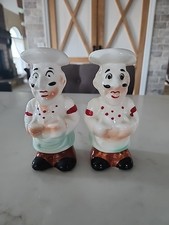 Vintage 6" Chef Salt  Pepper Shaker Set - 000836