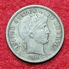 1906 Silver Barber 10c Dime VF Very Fine