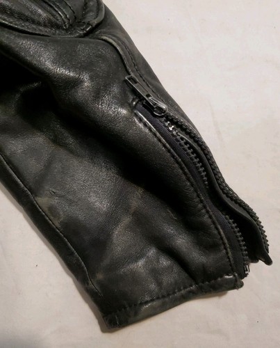 Vintage Yamaha Leather Jacket Black Padded Racer Motorcycle Biker Size 42/Mens M - Picture 14 of 19