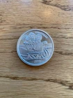 1 OZ 1999 Fine Silver .999 Round First Christmas Noel Sleigh Bear Art