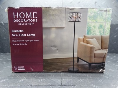 Home Decorators Kristella 57in Black Crystal Standard Floor Lamp 45432-HBU