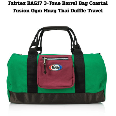 Fairtex BAG17 3 Tone Barrel Bag Coastal Fusion Gym Muay Thai Duffle Red Bronw