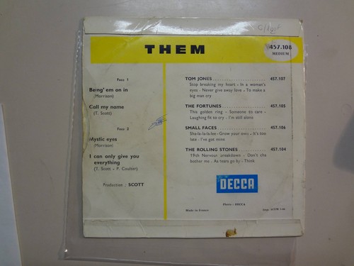 THEM: Being 'Em On In-Call Mystic Eyes - I Can Only Give-France 7" EP PCV - Bild 2 von 4
