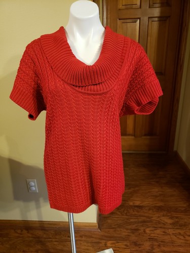 Calvin Klein Sweater Red Cable Knit 