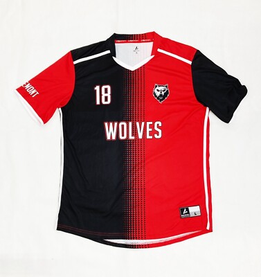 Wolves Soccer Jersey Number 18 Men's Large Black & Red | eBay