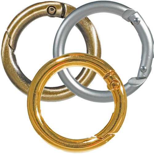 PATIKIL Spring Gate O Rings | 5 Pack Zinc Alloy Snap Clips | 51x39x6mm Black For Keyrings, Bags, DIY